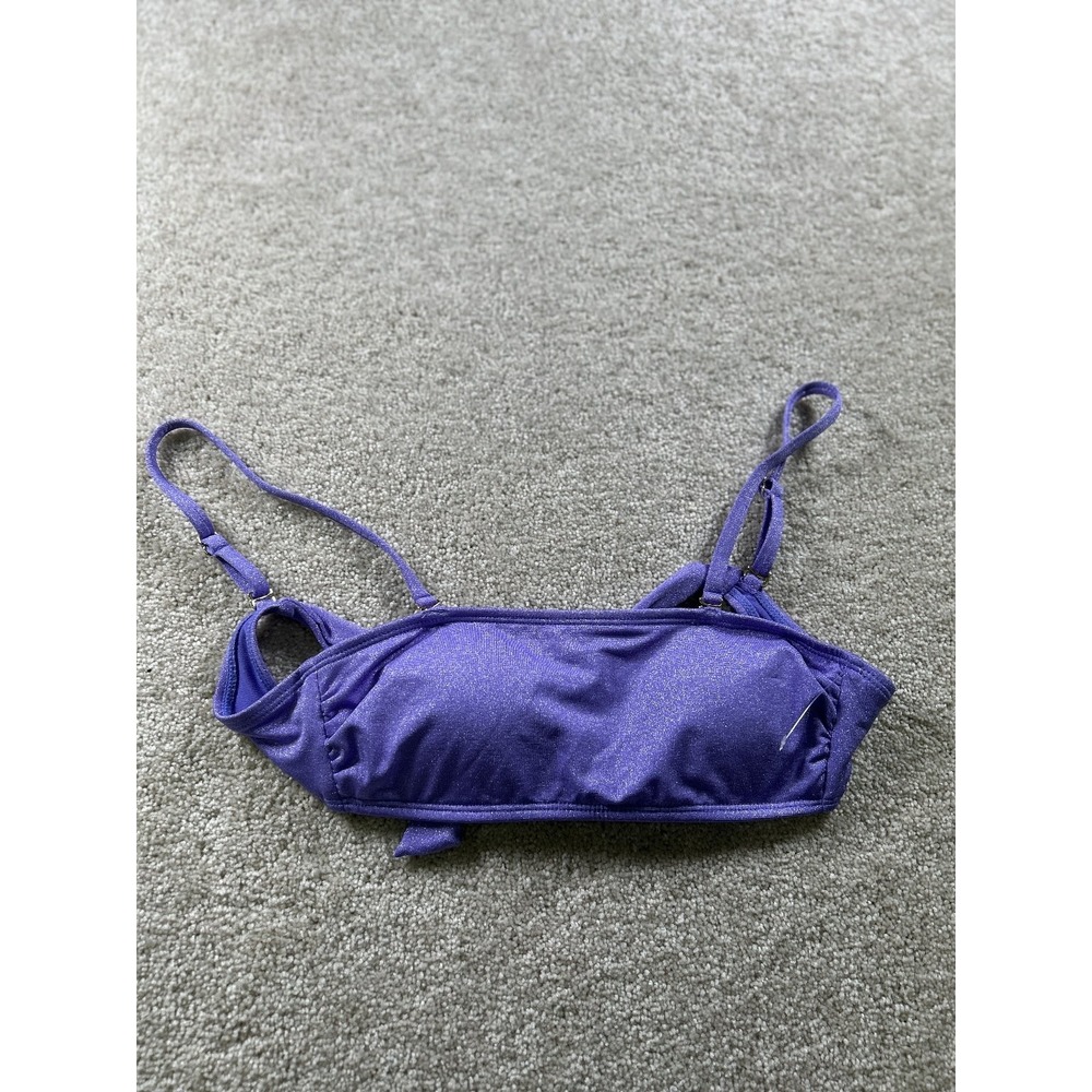 California Waves Women's Purple XS Bandeau Bikini Top Adjustable Straps